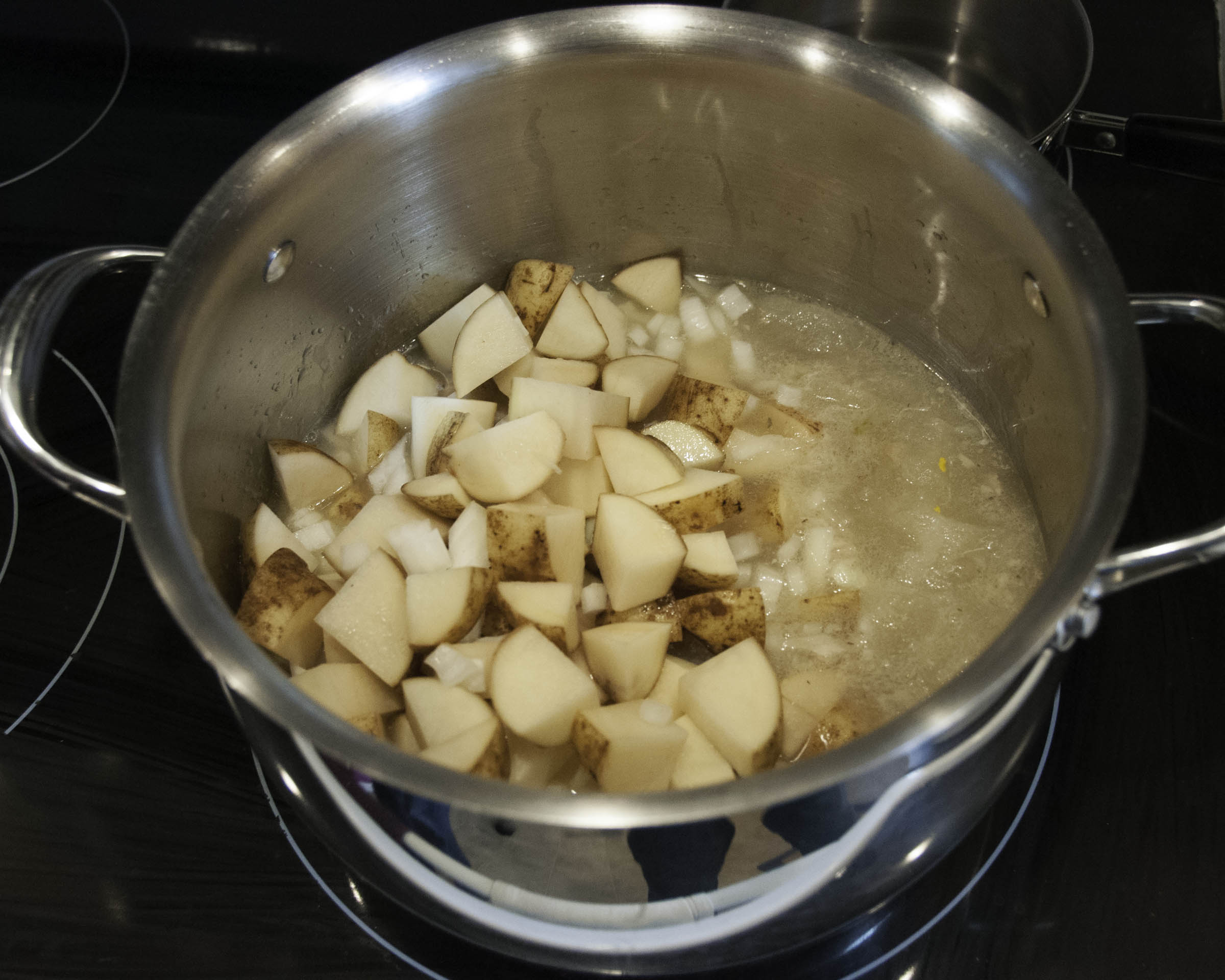 Potatoes in pot