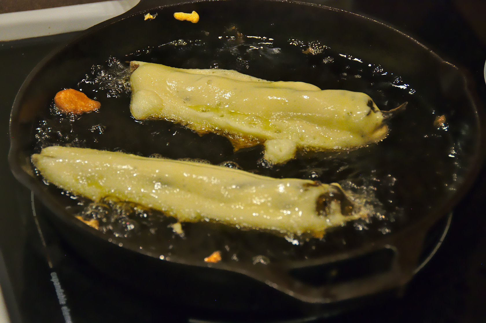 Frying chiles