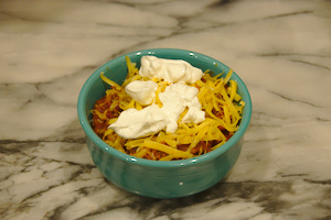 Chili in a bowl